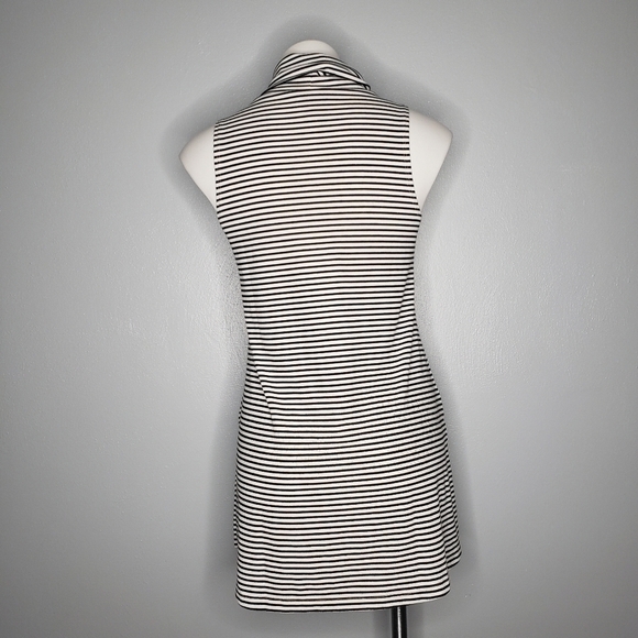 Loft Striking Black & White Stripe Turtle Neck Dress - Picture 4 of 9